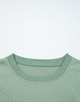 Flower Patchwork Raw Edge Drop Shoulder Top