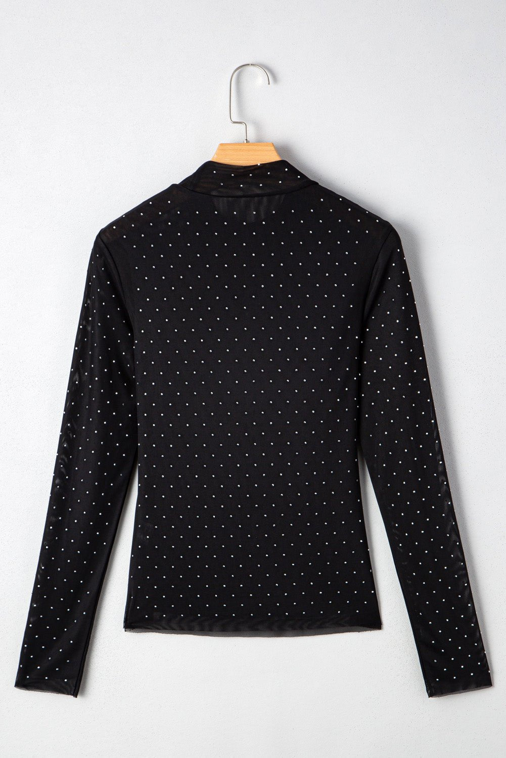 Anastasia Rhinestone Embellished Mesh Long Sleeve Top