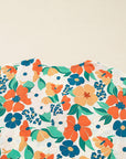 Lily Print Bracelet Sleeve Blouse