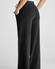 Solid Seam Drawstring Wide Leg Sweatpants