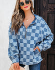 Taracella Checkerboard Zipped Kangaroo Hoodie