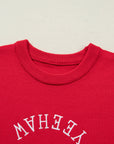 Western YEEHAW Embroidered Short Sleeve Sweater