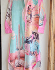 Baha Ranch Retro Pop Western Desert Cowboy Button Up Shirt Dress Duster