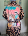 Baha Ranch Retro Pop Western Leopard Cowgirl Robe