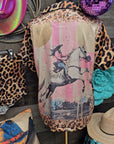 Baha Ranch Retro Pop Western Leopard Cowgirl Satin Pajamas