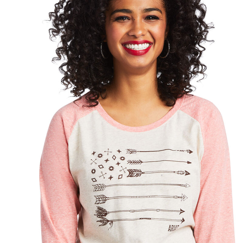 Ariat Arrow Raglan Shirt- Oatmeal Heather