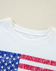 USA Flag Drop Shoulder Graphic Sweatshirt