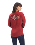REAL Oversized Graphic Shirt-ROUGE RED HEATHER