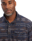 Printed Overdyed Washed Sweater-MARITIME BLUE SOUTHWEST