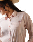 VentTEK Stretch Shirt-Coral Blush/White Check
