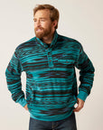 Cotton-Rich Mockneck Sweatshirt-BISCAY BLUE HEATHER