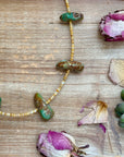 22” Chunky Turquoise & Shell Heishi Necklace