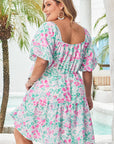 Plus Size Floral Ric-Rac Trim Mini Dress