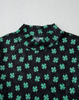St Patrick Shamrock Mesh Long Sleeve Bodysuit