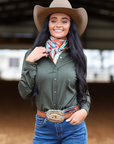 OLIVE SOLID PERFORMANCE RODEO SHIRT