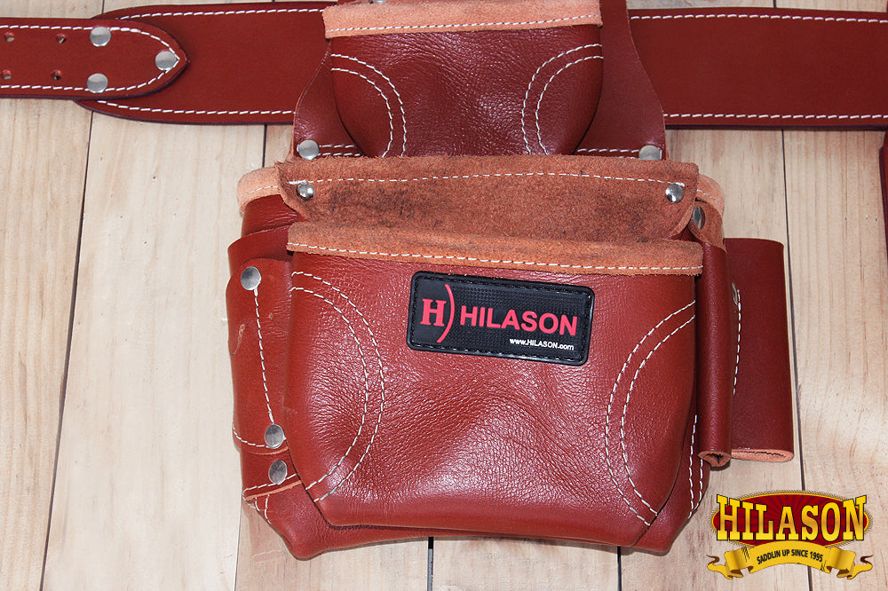 HILASON Leather Tool Bag Construction Handyman Farmers Organizer Storage Bags For Men Electrician Tools Home &amp; Wood Work