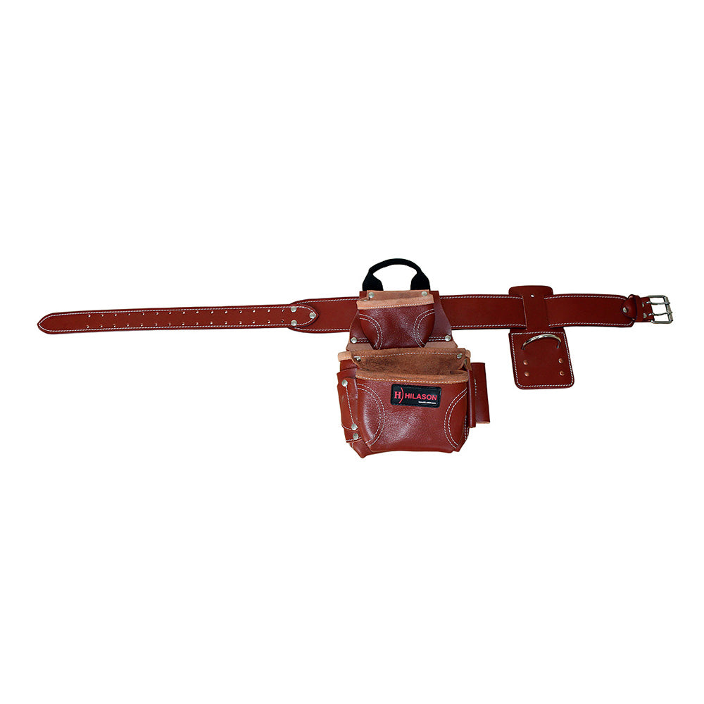 HILASON Leather Tool Bag Construction Handyman Farmers Organizer Storage Bags For Men Electrician Tools Home &amp; Wood Work