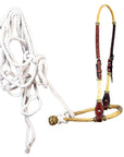 Hilason Premium Rope & Leather Noseband Halter with Lead – Adjustable & Durable