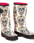 M&F Western Womens Cream Sugar Skull Design Round Toe Leg