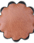 Hilason Plain Scalloped Leather Rosette Concho Saddle Tack  1-1/2"