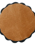 Hilason Plain Scalloped Leather Rosette Concho Saddle Tack Tan 1-3/4"