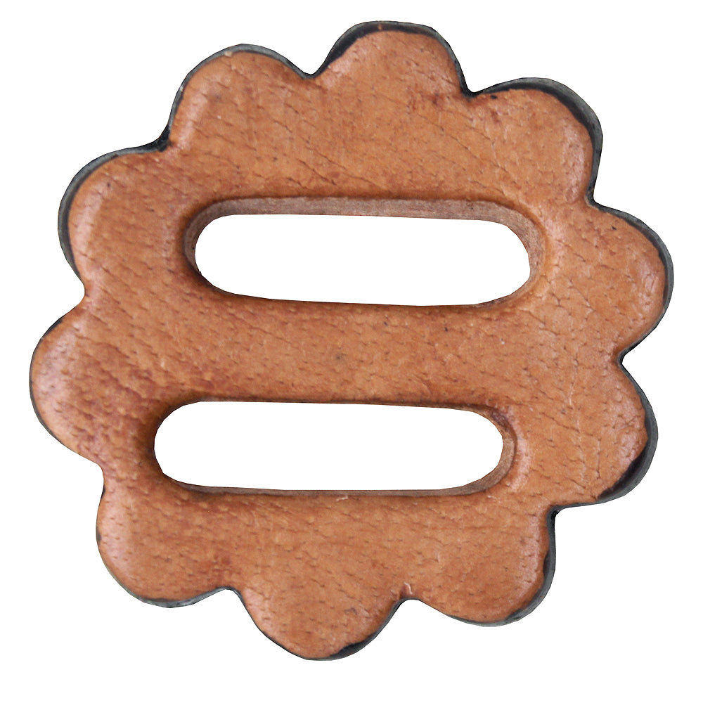 1-1/4" Slots Leather Concho Tan
