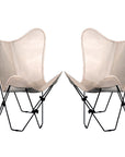HILASON Genuine Leather Butterfly Chair Folding Lounge Modern Sling Accent Seat