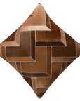 Hilason  Cowhide Leather Hair-On Patchwork Cushion Pillow Cover