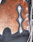 Hilason Western Adult Pro Rodeo Bronc Bull-Riding Leather Chinks Chaps Black