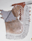 Hilason Western Bull Riding Chinks Chaps Adult Pro Rodeo Bronc Leather Natural