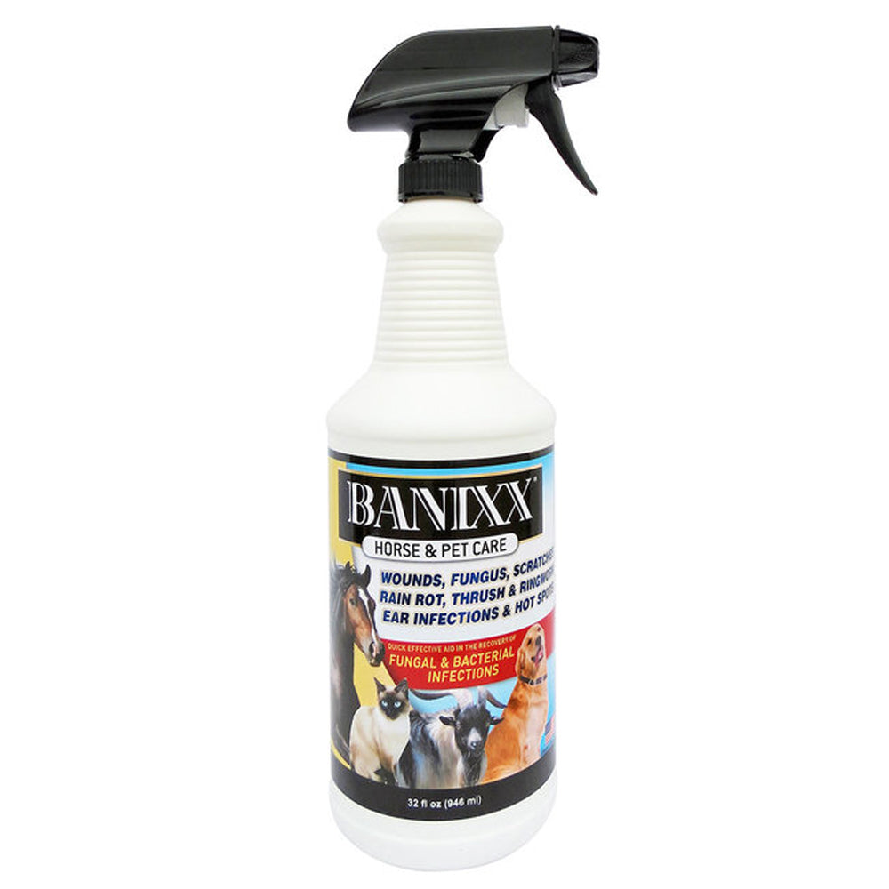 Banixx Horse Infection Wound &amp; Hoof Care Multi Use Spray 32 Oz