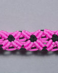 Hilason Horse Breast Collar  Braided Paracord Pink / Black