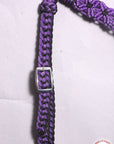 Hilason Horse Breast Collar Braided Paracord Pink / Black