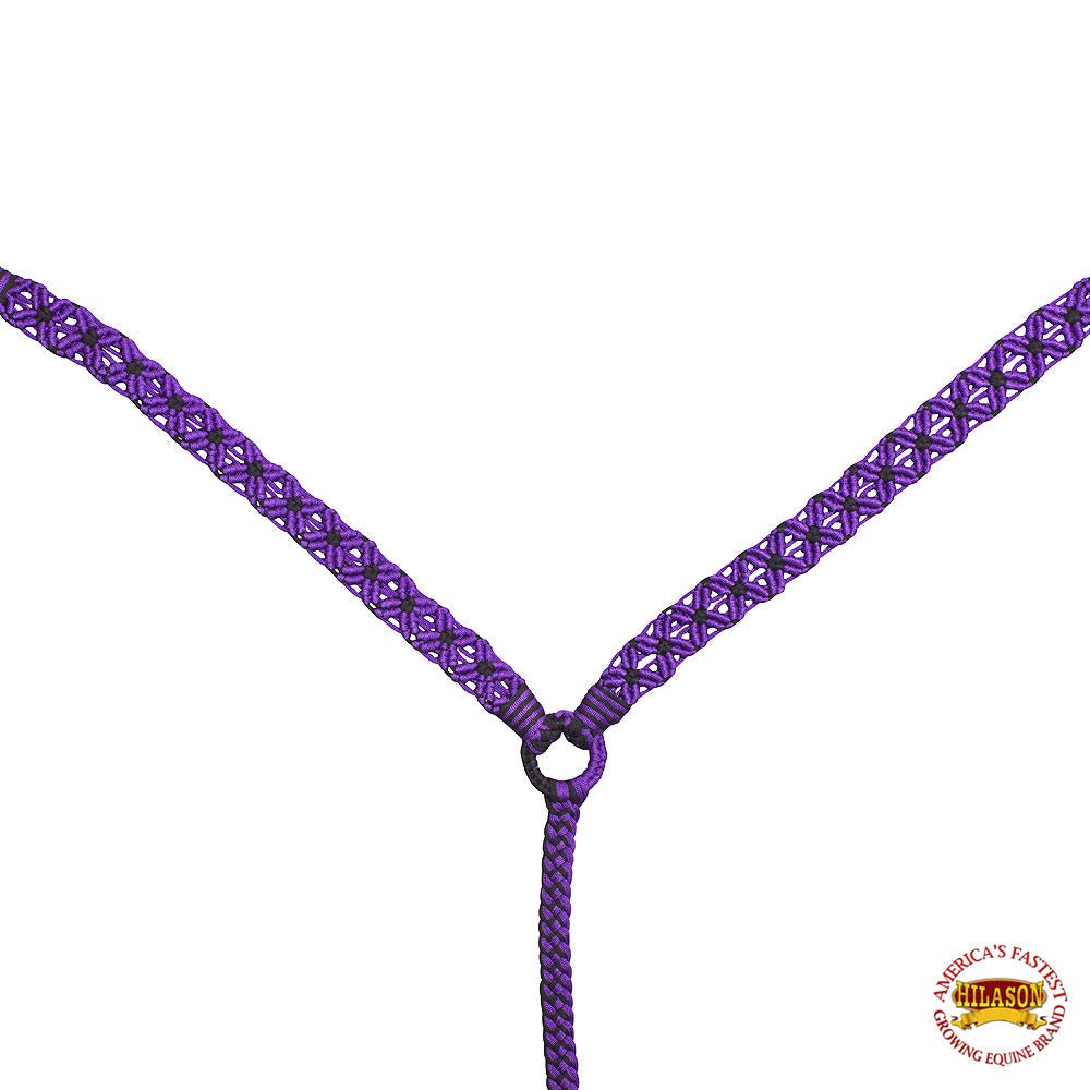 Hilason Horse Breast Collar Braided Paracord Pink / Black