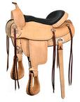 HILASON Western Horse Saddle American Leather Flex Tree Trail & Pleasure Tan