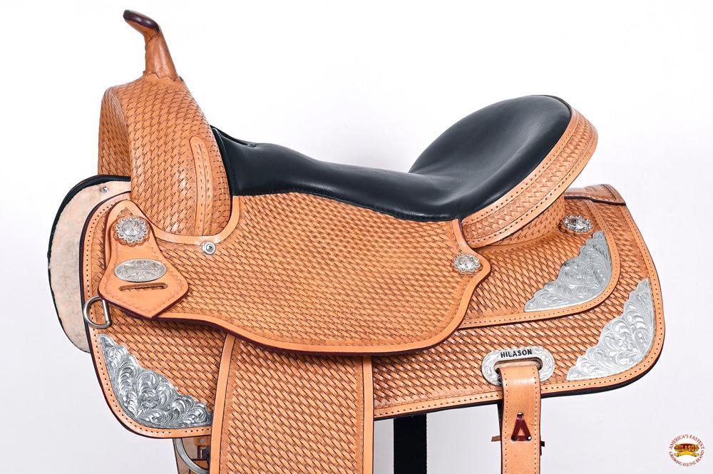 HILASON Western Horse Saddle American Leather Flex Tree Trail &amp; Pleasure Tan