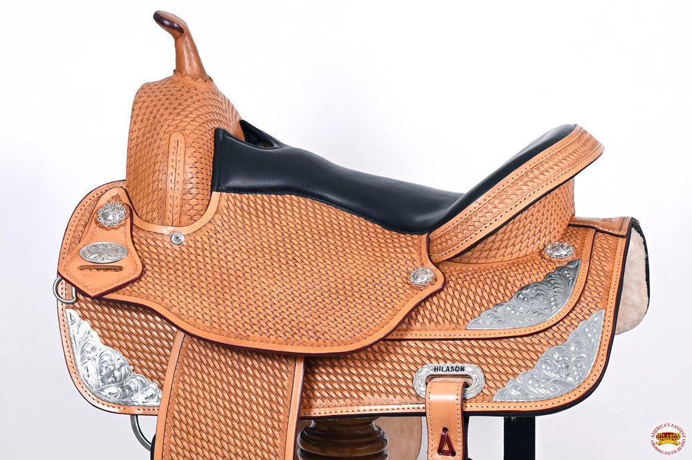 HILASON Western Horse Saddle American Leather Flex Tree Trail &amp; Pleasure Tan