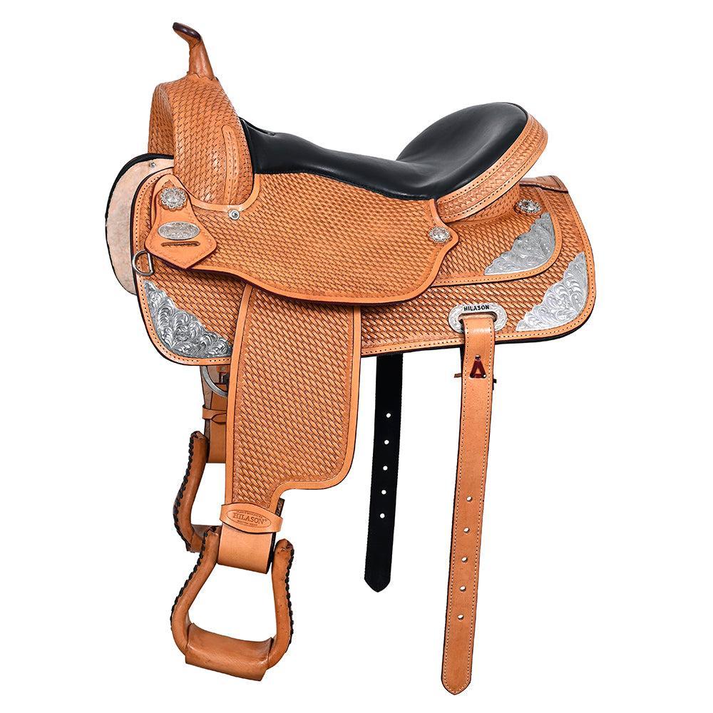 HILASON Western Horse Saddle American Leather Flex Tree Trail &amp; Pleasure Tan