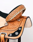 Hilason Western Horse Treeless Barrel American Leather Saddle