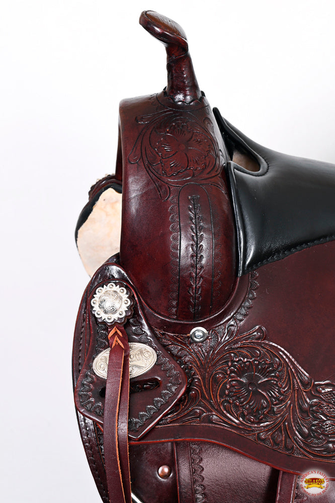 HILASON Western Horse Saddle American Leather Treeless Trail Pleasure | Barrel for Horses