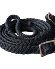 1" X 8Ft Hilason Braided Poly Barrel Reins Horse Racing Flat Grip Knots