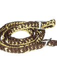 1" X 8Ft Hilason Braided Poly Barrel Reins Horse Racing Flat Grip Knots