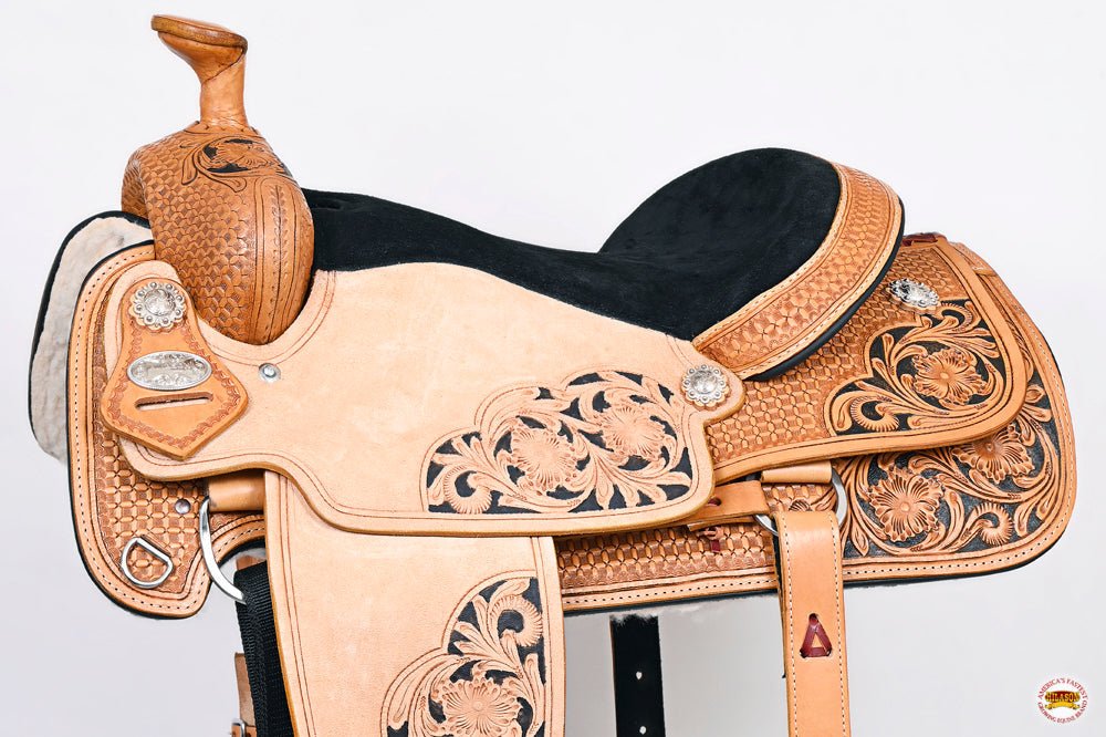 HILASON W. H. Ranch Roping Roper American Leather Saddle Tan – Hilason