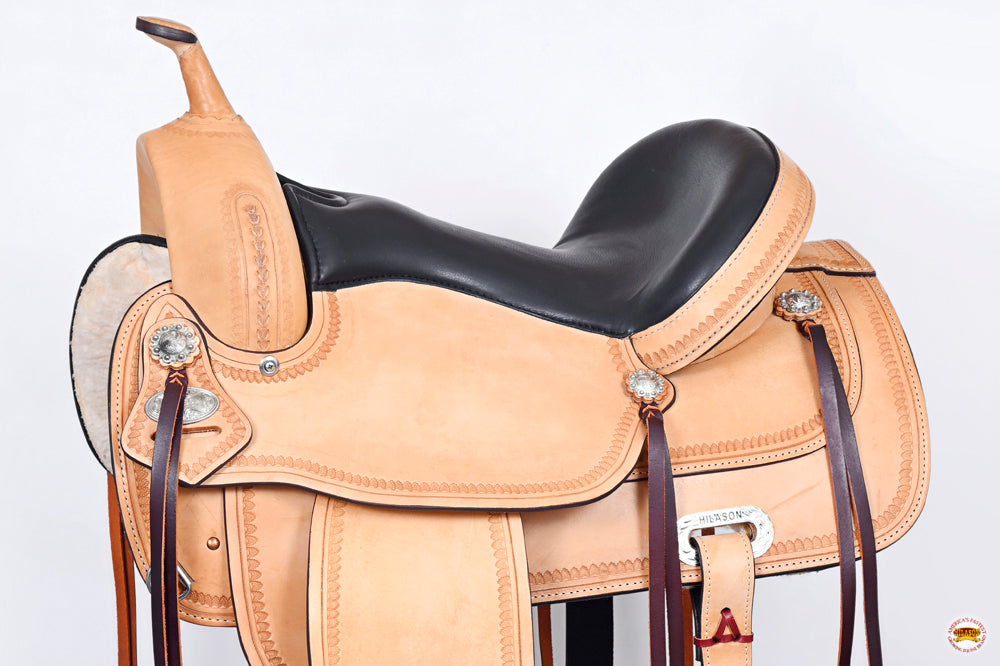 HILASON Western Horse Saddle American Leather Flex Tree Trail &amp; Pleasure Tan | for Horses