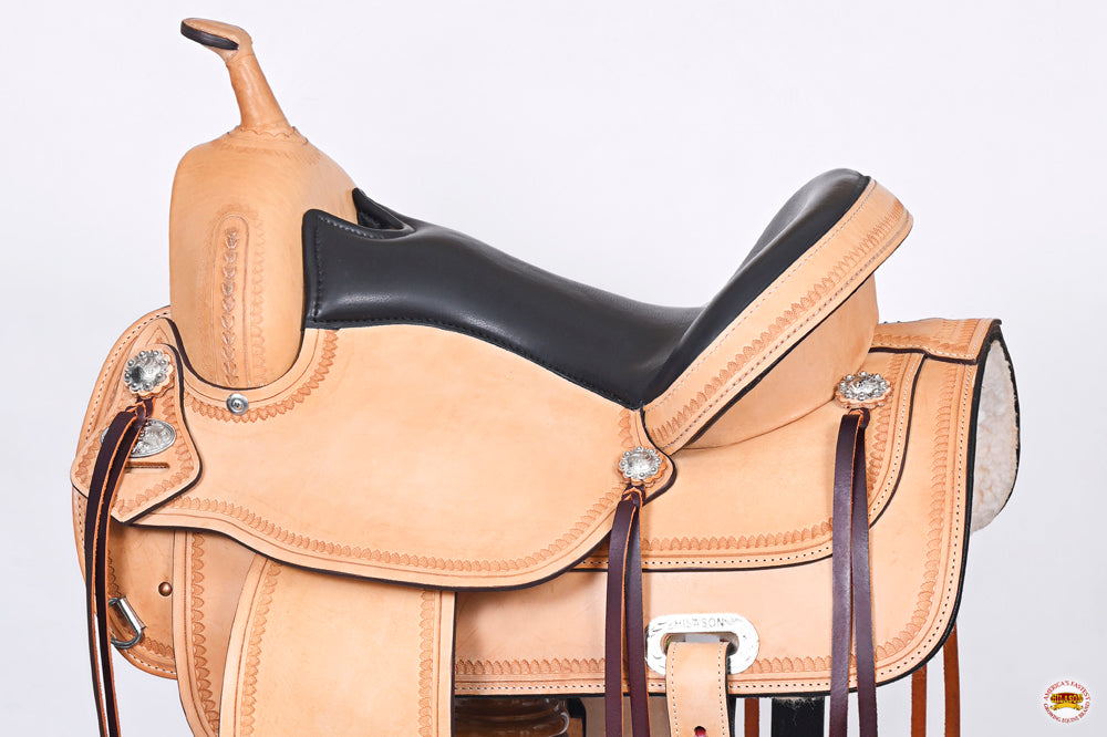 HILASON Western Horse Saddle American Leather Flex Tree Trail &amp; Pleasure Tan