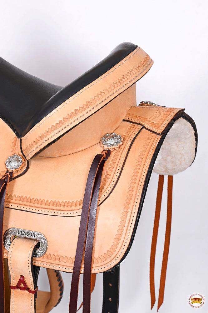 HILASON Western Horse Saddle American Leather Flex Tree Trail &amp; Pleasure Tan | for Horses