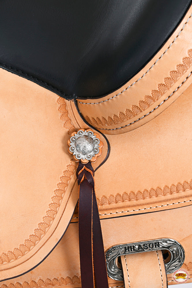 HILASON Western Horse Saddle American Leather Flex Tree Trail &amp; Pleasure Tan | for Horses