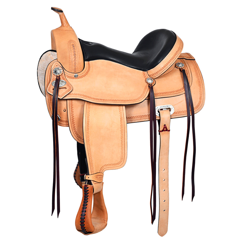 HILASON Western Horse Saddle American Leather Flex Tree Trail &amp; Pleasure Tan | for Horses