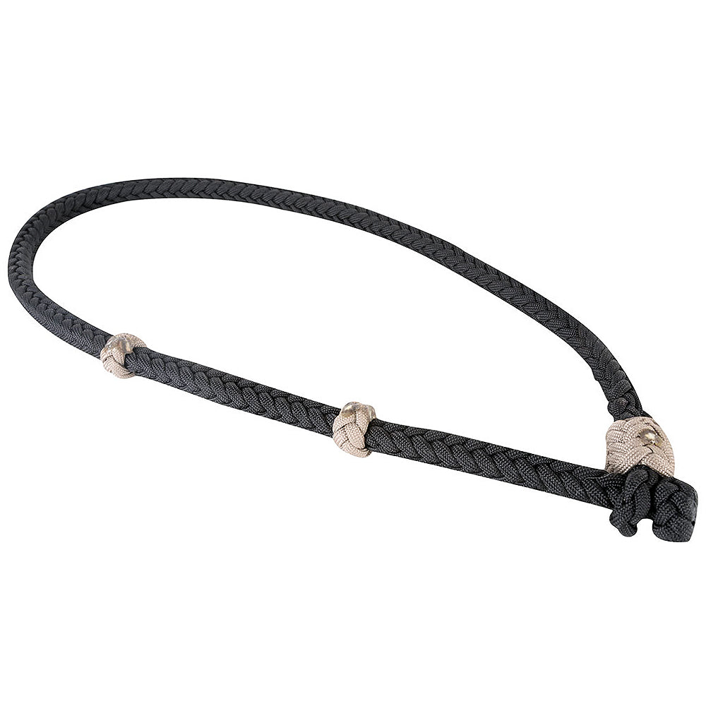 Classic Equine Horse Rodeo Calf Roping Neck Square Braid Rope Black Tan