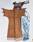 Hilason Bull Riding Pro Rodeo Chaps Brown Smooth Leather Bronc Show Adult